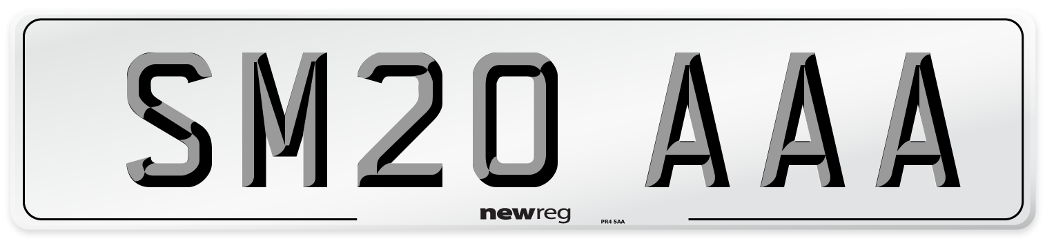 SM20 AAA Number Plate from New Reg